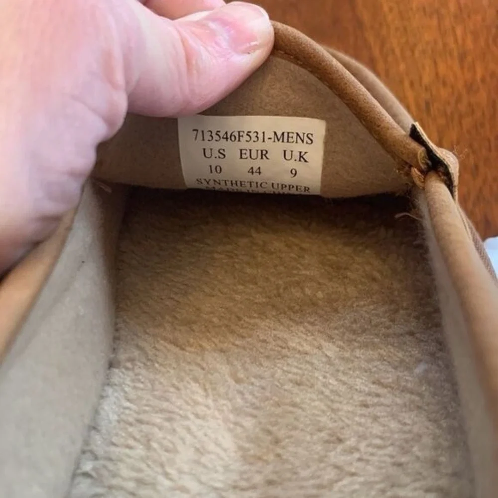 G.H. Bass Men’s Sherpa Lined Moccasin Slippers Indoor Outdoor Chestnut Size 10